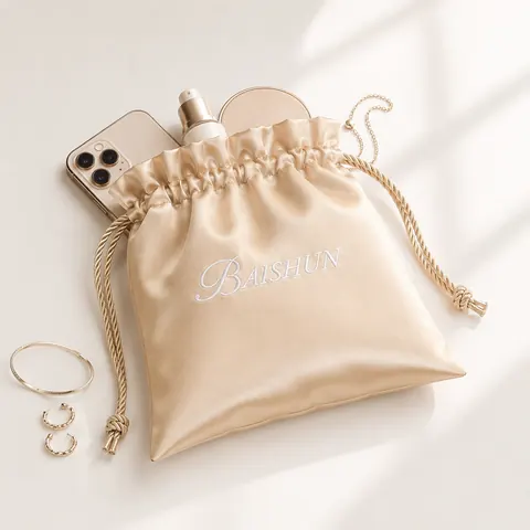 Satin-Look Drawstring Pouch — product gallery view