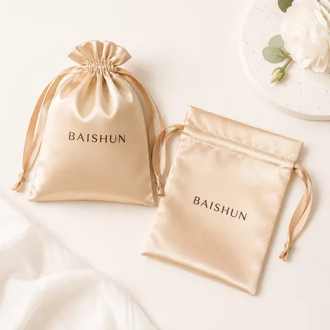 Satin-Look Drawstring Pouch — product gallery view