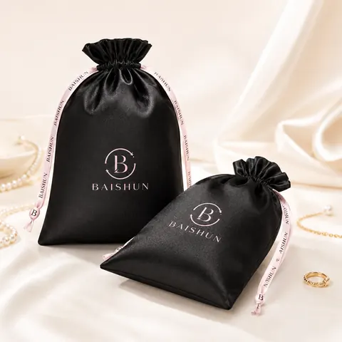 Satin-Look Drawstring Pouch — product gallery view