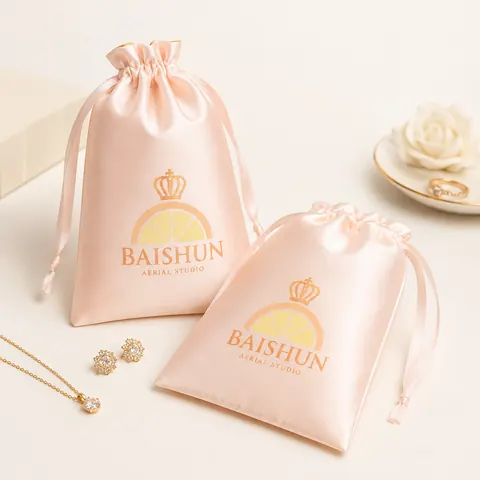 Satin-Look Drawstring Pouch — product gallery view