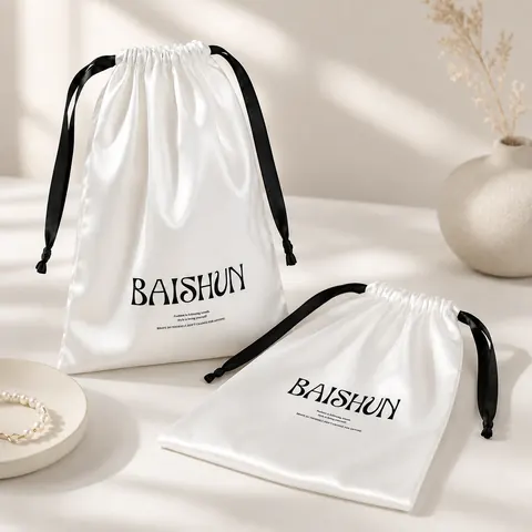Satin-Look Drawstring Pouch — product gallery view