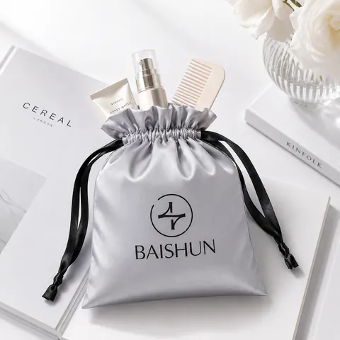Satin-Look Drawstring Pouch — product gallery view