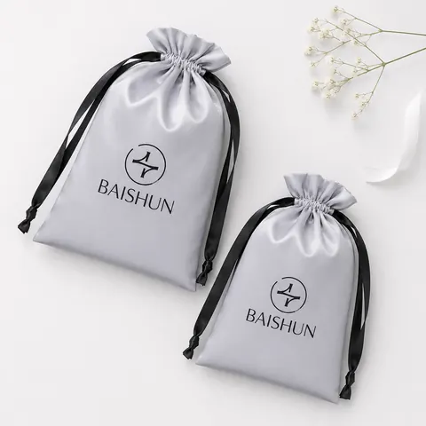 Satin-Look Drawstring Pouch — product gallery view