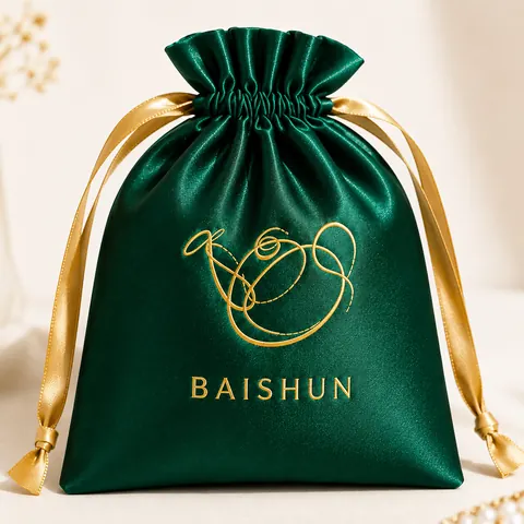 Satin-Look Drawstring Pouch — product gallery view