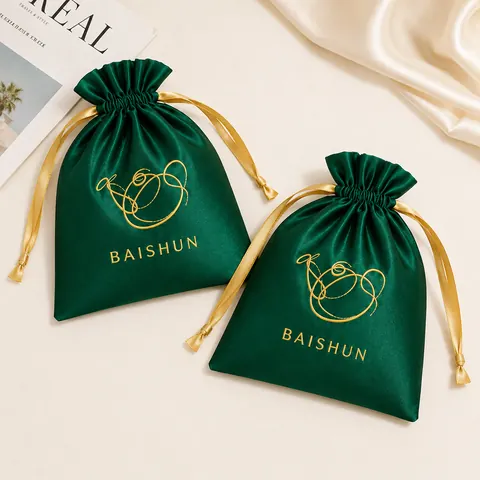 Satin-Look Drawstring Pouch — product gallery view