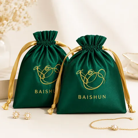 Satin-Look Drawstring Pouch — product gallery view