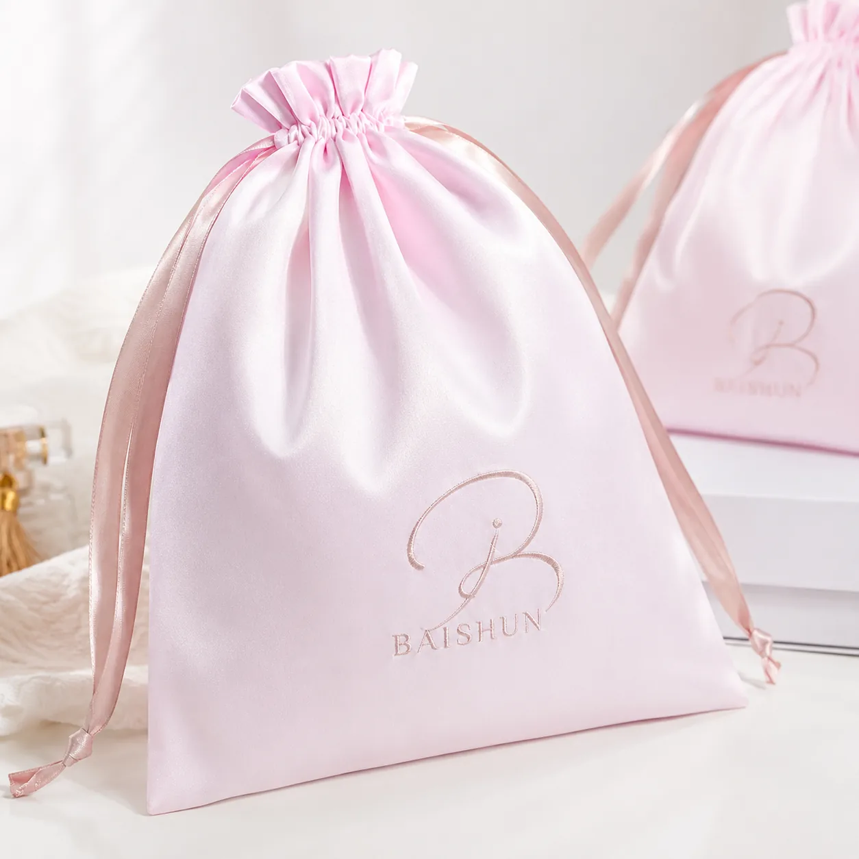 Satin-Look Drawstring Pouch — main product view