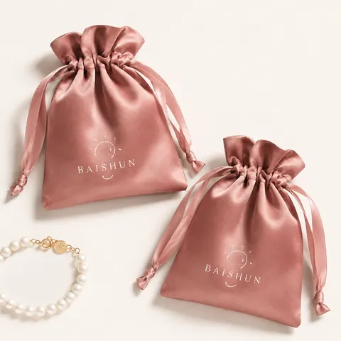 Satin-Look Drawstring Pouch — product gallery view