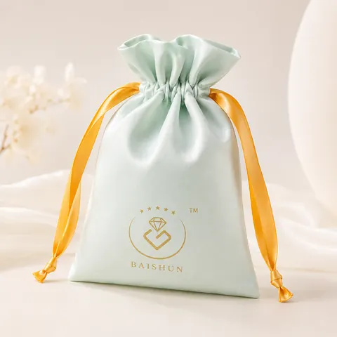 Satin-Look Drawstring Pouch — product gallery view