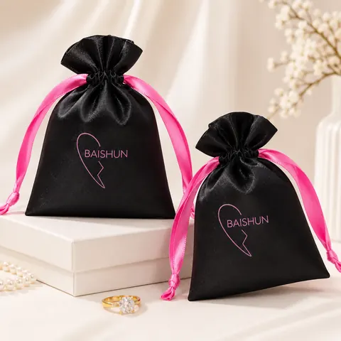 Satin-Look Drawstring Pouch — product gallery view