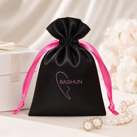 Satin-Look Drawstring Pouch — product gallery view