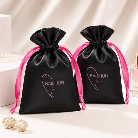 Satin-Look Drawstring Pouch — product gallery view