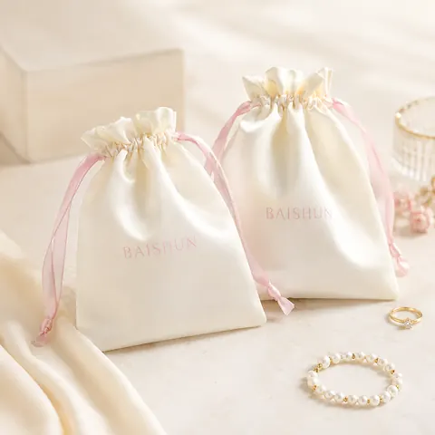 Satin-Look Drawstring Pouch — product gallery view