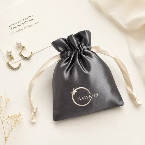 Satin-Look Drawstring Pouch — product gallery view