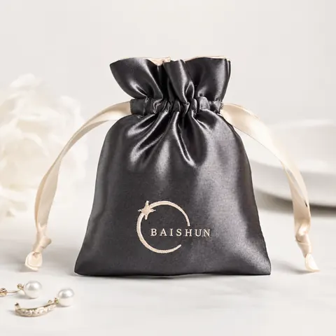 Satin-Look Drawstring Pouch — product gallery view