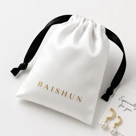 Satin-Look Drawstring Pouch — product gallery view