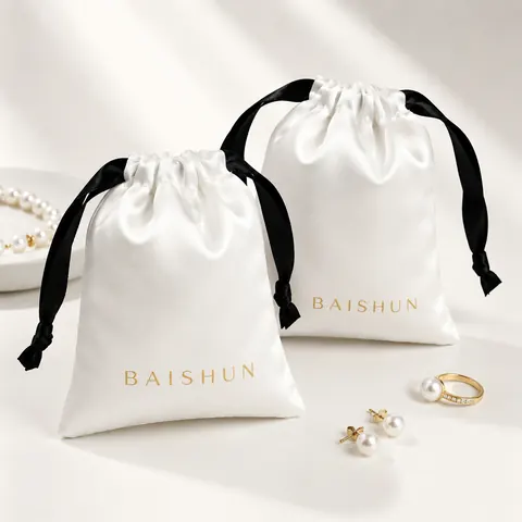 Satin-Look Drawstring Pouch — product gallery view