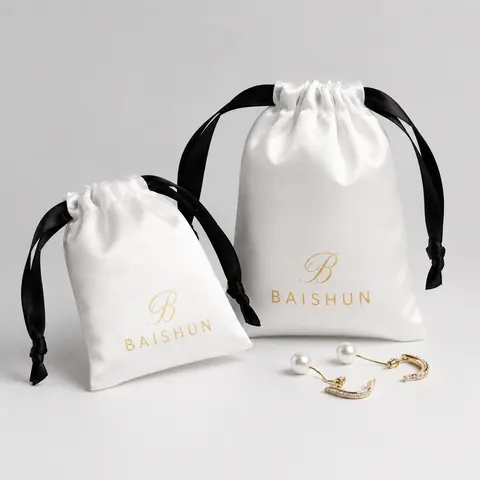 Satin-Look Drawstring Pouch — product gallery view