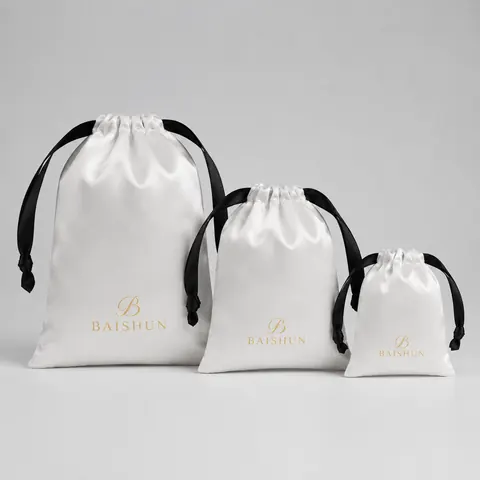 Satin-Look Drawstring Pouch — product gallery view