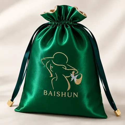 Satin-Look Drawstring Pouch — product gallery view