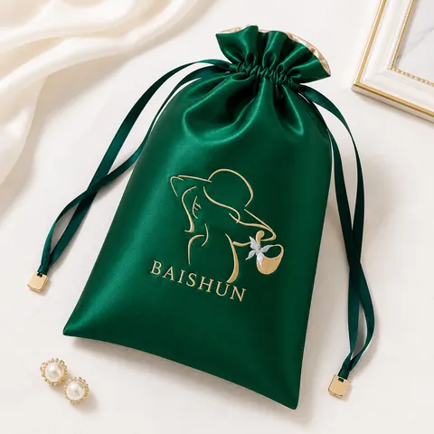 Satin-Look Drawstring Pouch — product gallery view