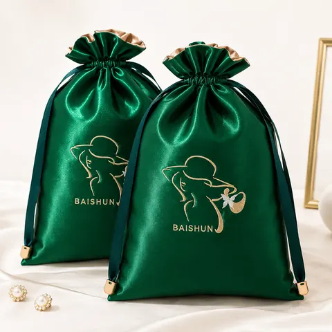 Satin-Look Drawstring Pouch — product gallery view