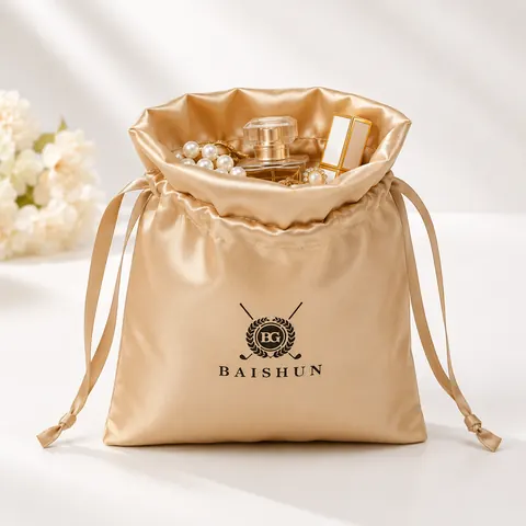 Satin-Look Drawstring Pouch — product gallery view