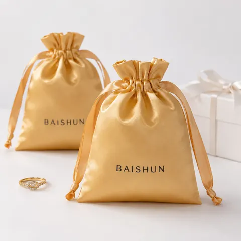 Satin-Look Drawstring Pouch — product gallery view