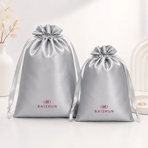 Satin-Look Drawstring Pouch — product gallery view
