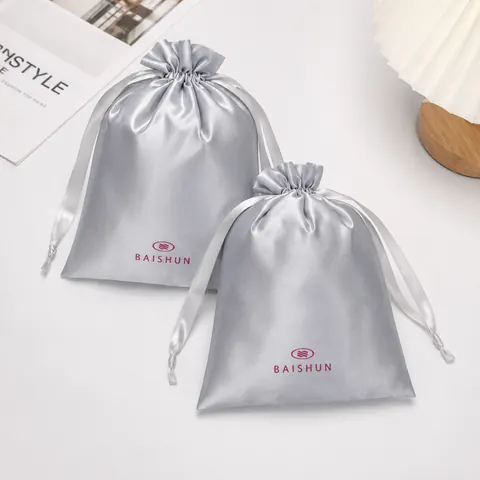 Satin-Look Drawstring Pouch — product gallery view