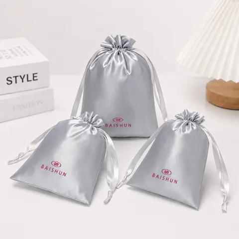 Satin-Look Drawstring Pouch — product gallery view