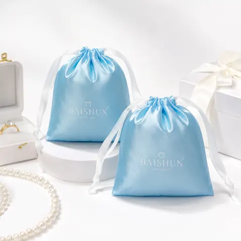 Satin-Look Drawstring Pouch — product gallery view