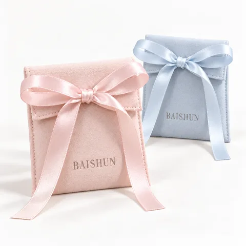 Custom Satin Bow Gift Pouch — product view 2