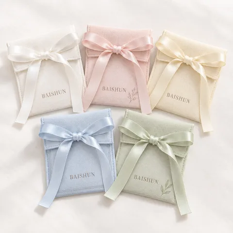 Custom Satin Bow Gift Pouch — product view 3