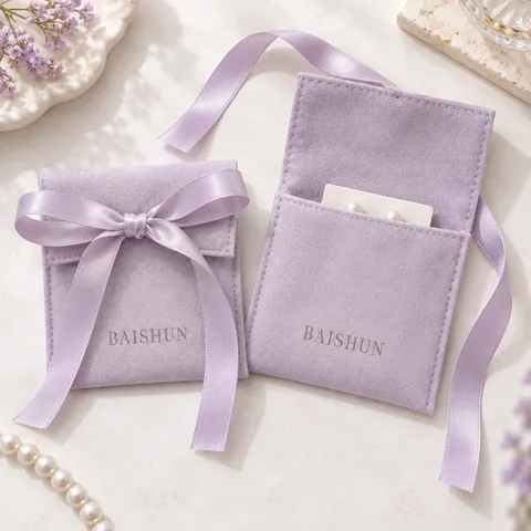 Custom Satin Bow Gift Pouch — product view 5
