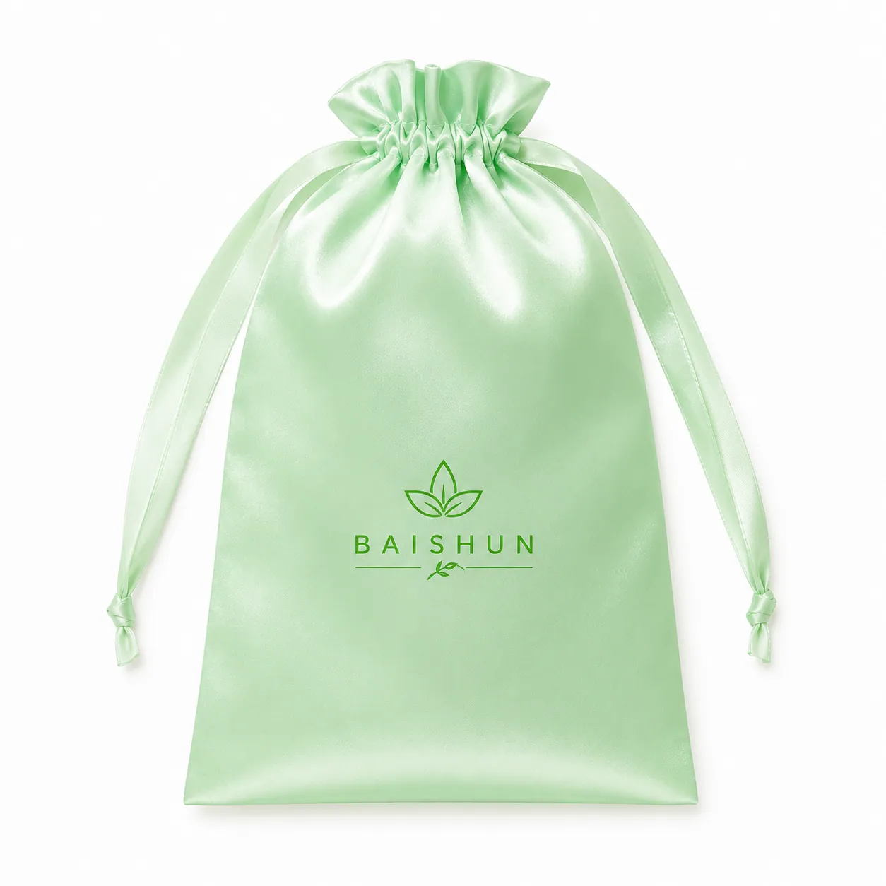 Mint Green Satin-Look Spa Gift Pouch - main product view