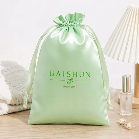 Mint Green Satin-Look Spa Gift Pouch - customization reference view 5