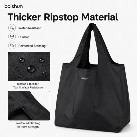 Foldable Nylon Shopping Tote — product gallery view