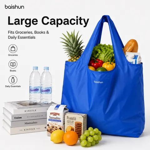 Foldable Nylon Shopping Tote — product gallery view