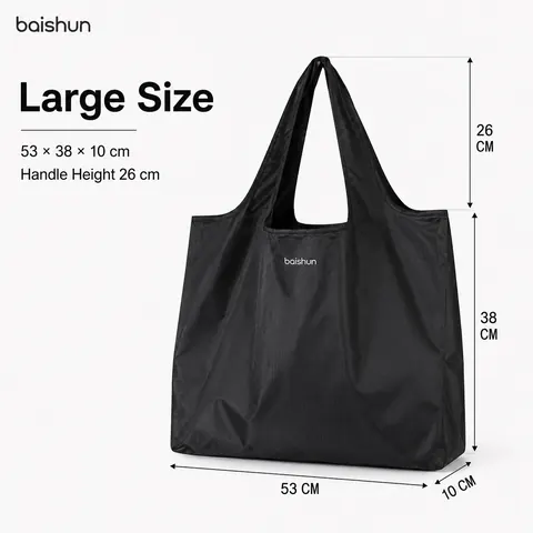 Foldable Nylon Shopping Tote — product gallery view