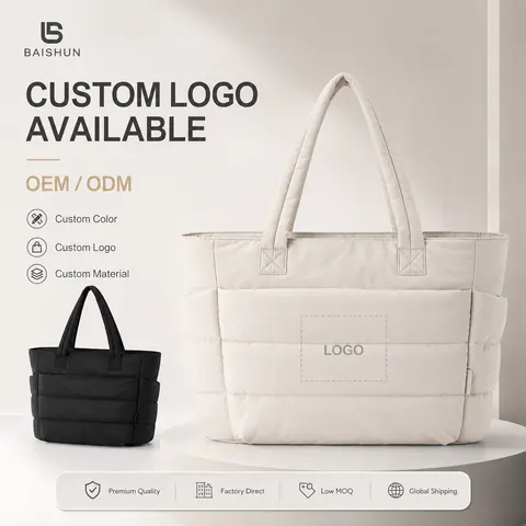 Quilted Padded Tote Bag — product gallery view