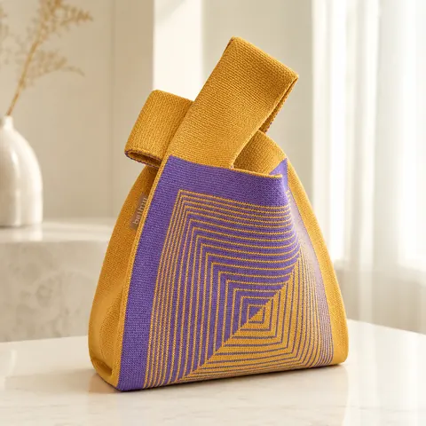 Patterned Knot Handle Bag