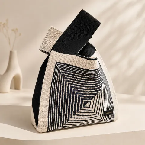 Patterned Knot Handle Bag — product gallery view