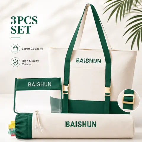 Canvas Yoga Mat Tote Set — product gallery view