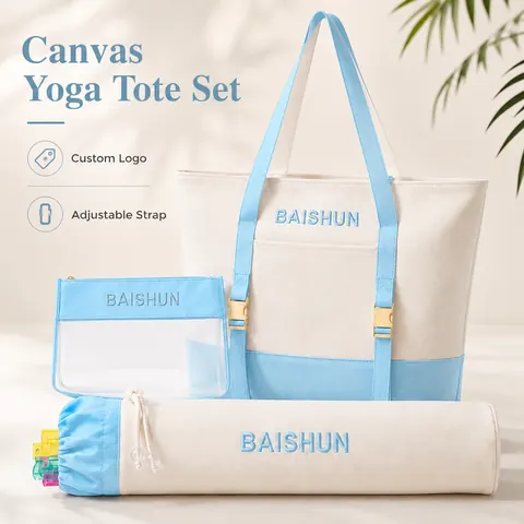 Canvas Yoga Mat Tote Set — product gallery view