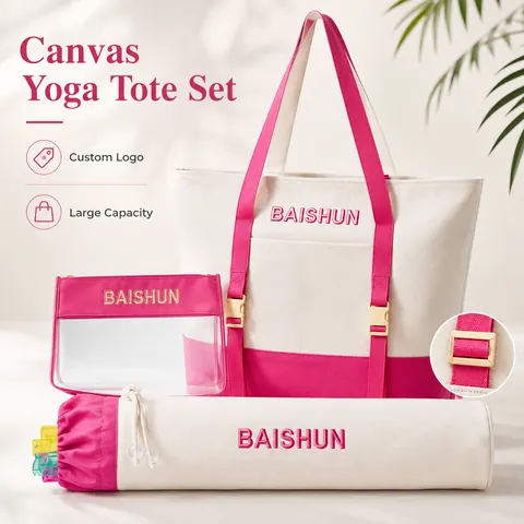 Canvas Yoga Mat Tote Set — product gallery view