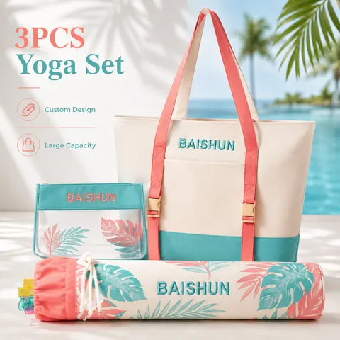 Canvas Yoga Mat Tote Set — product gallery view