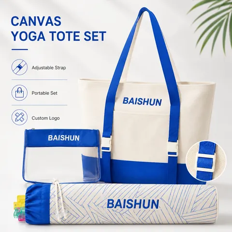 Canvas Yoga Mat Tote Set — product gallery view