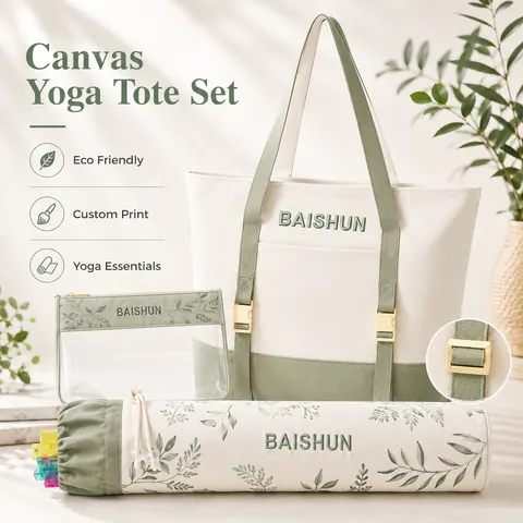 Canvas Yoga Mat Tote Set — product gallery view