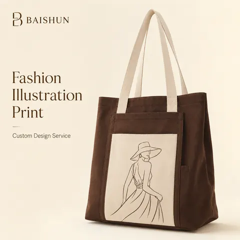 Brown and Natural Canvas Tote — product gallery view